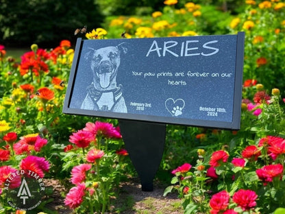 Large Granite Memorial with Personal Photo - Altered Timber