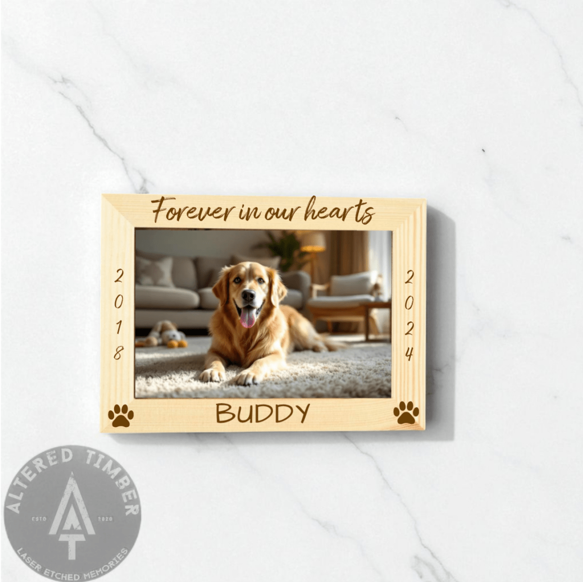 Personalized 5x7 Photo Frame - Altered Timber