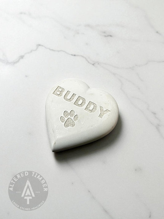 Personalized Concrete Heart Memorial - Altered Timber