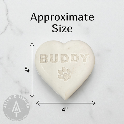 Personalized Concrete Heart Memorial - Altered Timber