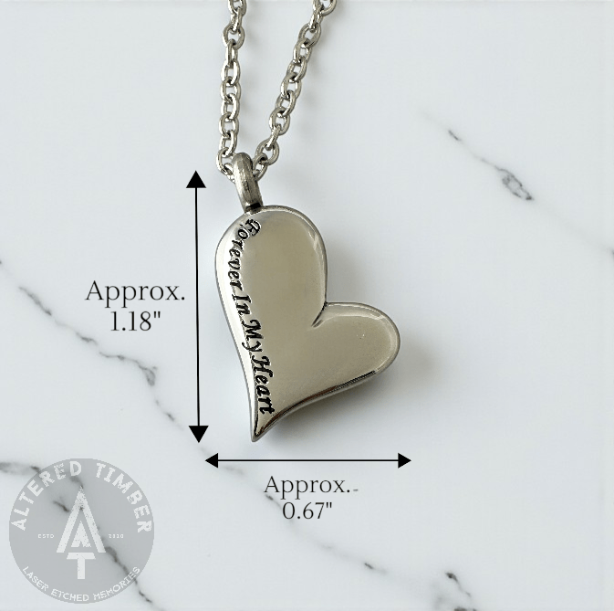 Personalized "Forever in My Heart" Stainless Urn Necklace - Altered Timber