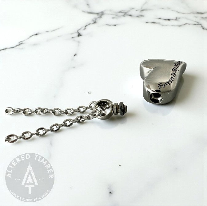 Personalized "Forever in My Heart" Stainless Urn Necklace - Altered Timber