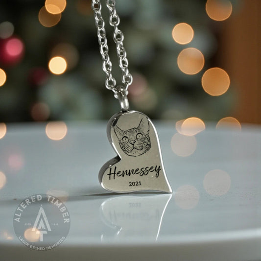 Personalized "Forever in My Heart" Stainless Urn Necklace - Altered Timber