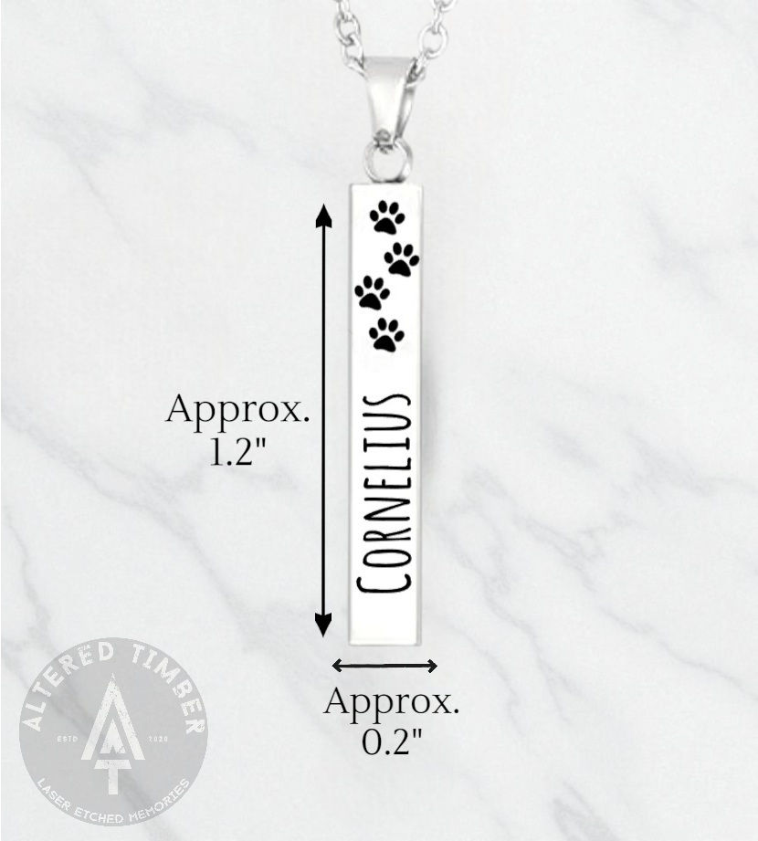 Personalized "Forever Loved" Stainless Bar Necklace - Altered Timber