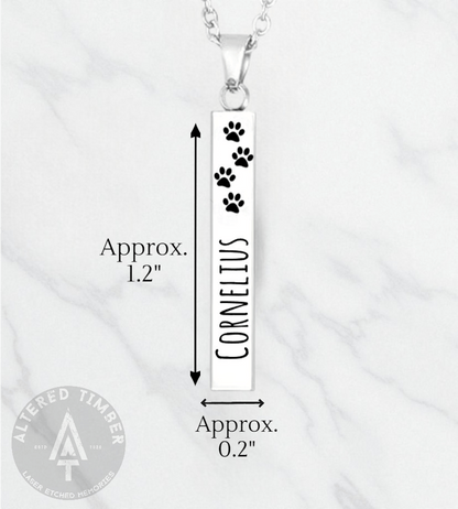 Personalized "Forever Loved" Stainless Bar Necklace - Altered Timber