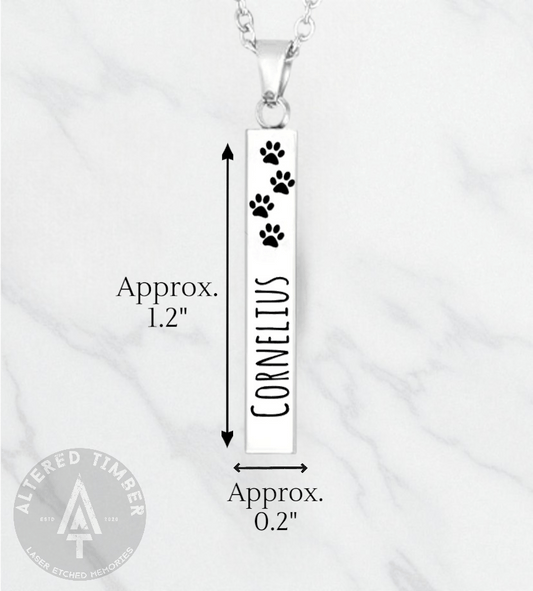 Personalized "Forever Loved" Stainless Bar Necklace - Altered Timber