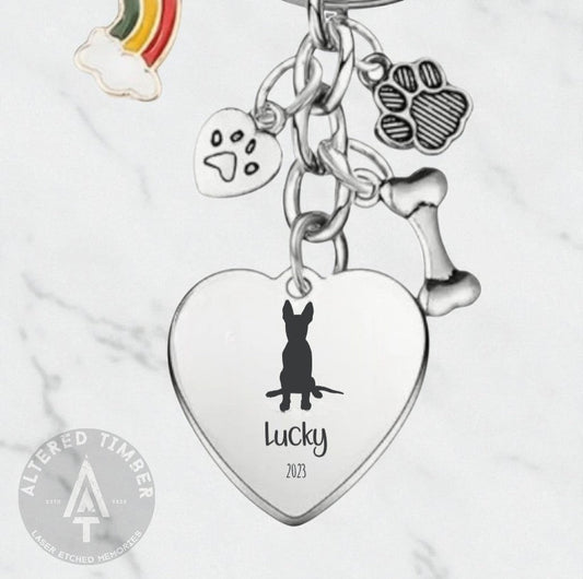 Personalized Heart Memorial Keychain - Altered Timber