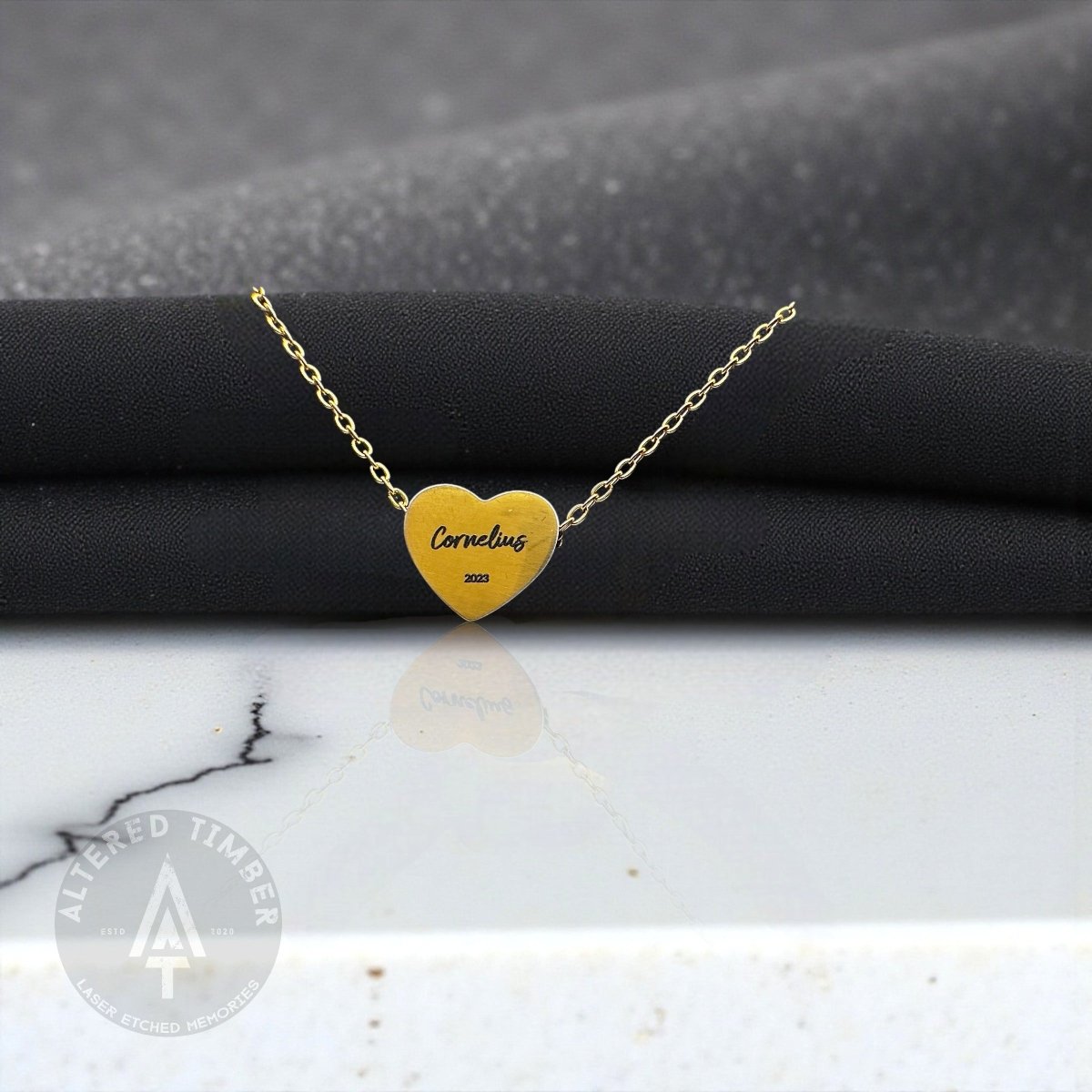 Personalized "Heart Pendant" Necklace - Altered Timber