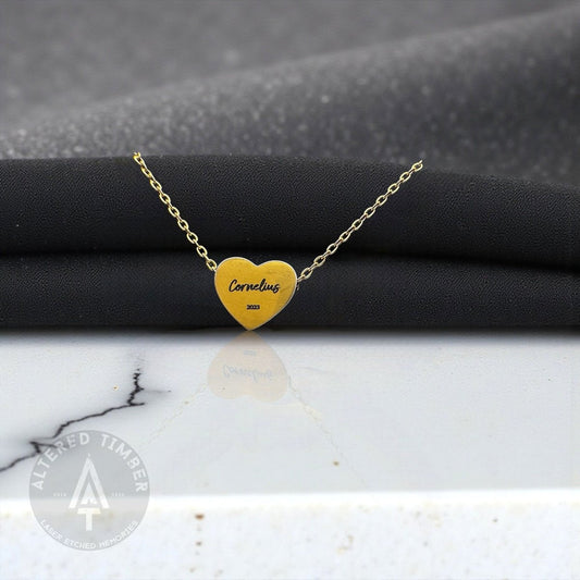 Personalized "Heart Pendant" Necklace - Altered Timber