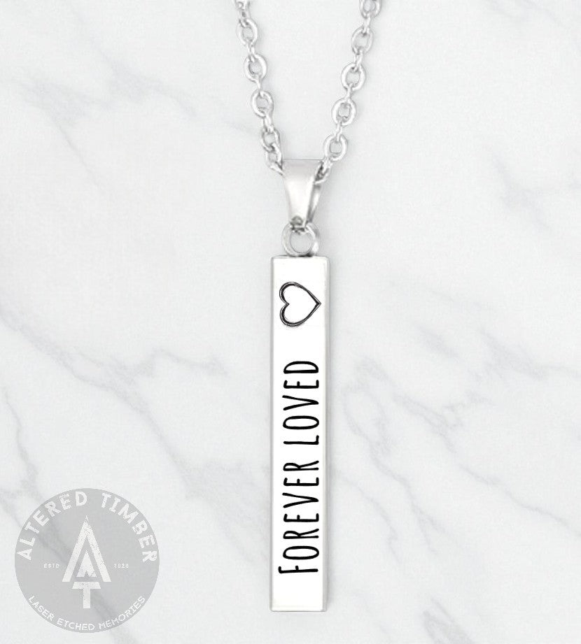 Personalized Memorial Bar Necklace - Altered Timber