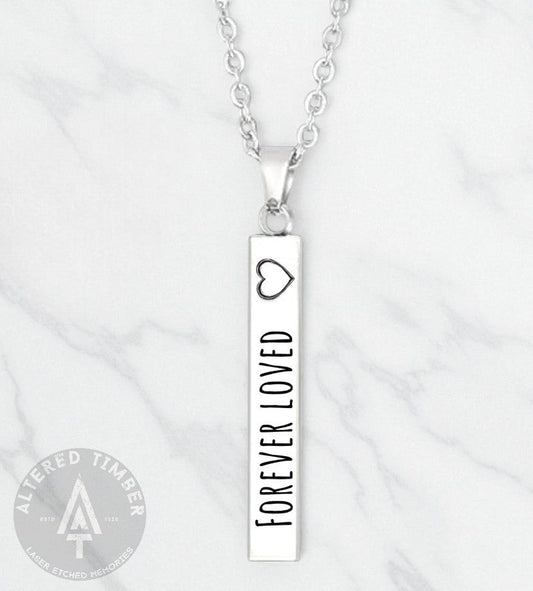 Personalized Memorial Bar Necklace - Altered Timber