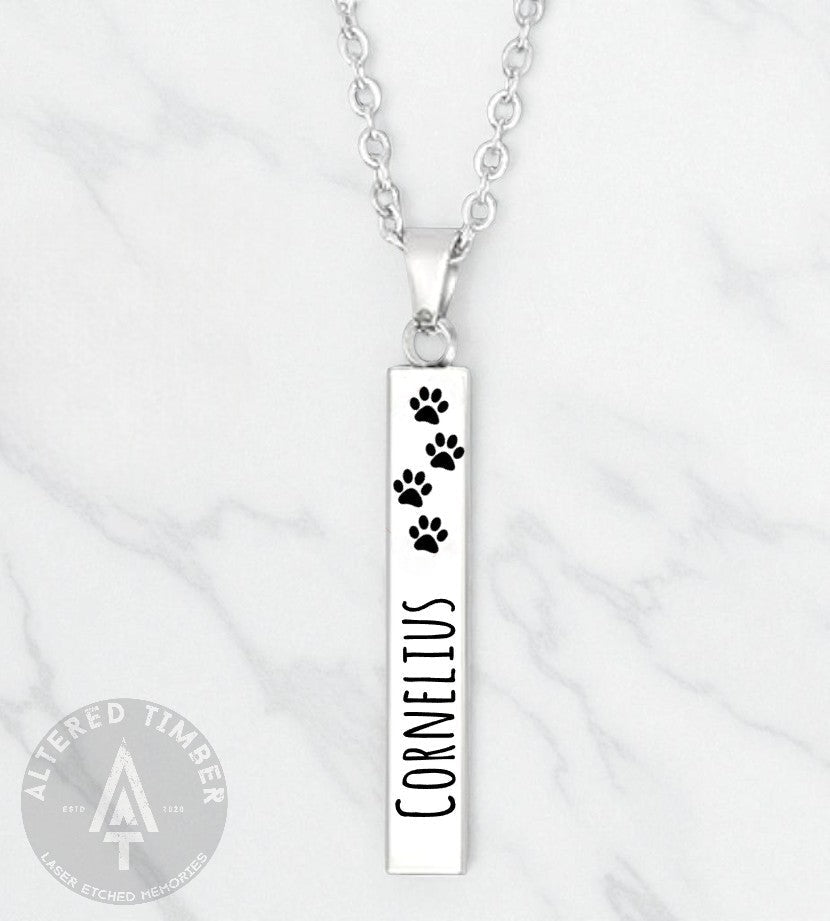 Personalized Memorial Bar Necklace - Altered Timber