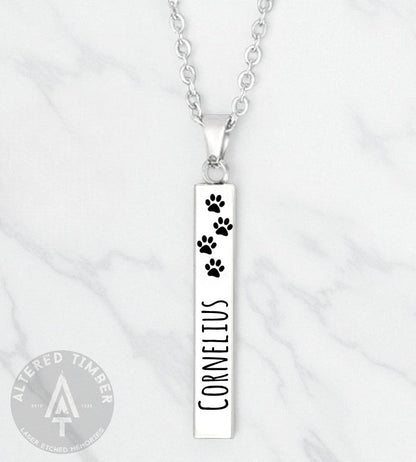 Personalized Memorial Bar Necklace - Altered Timber