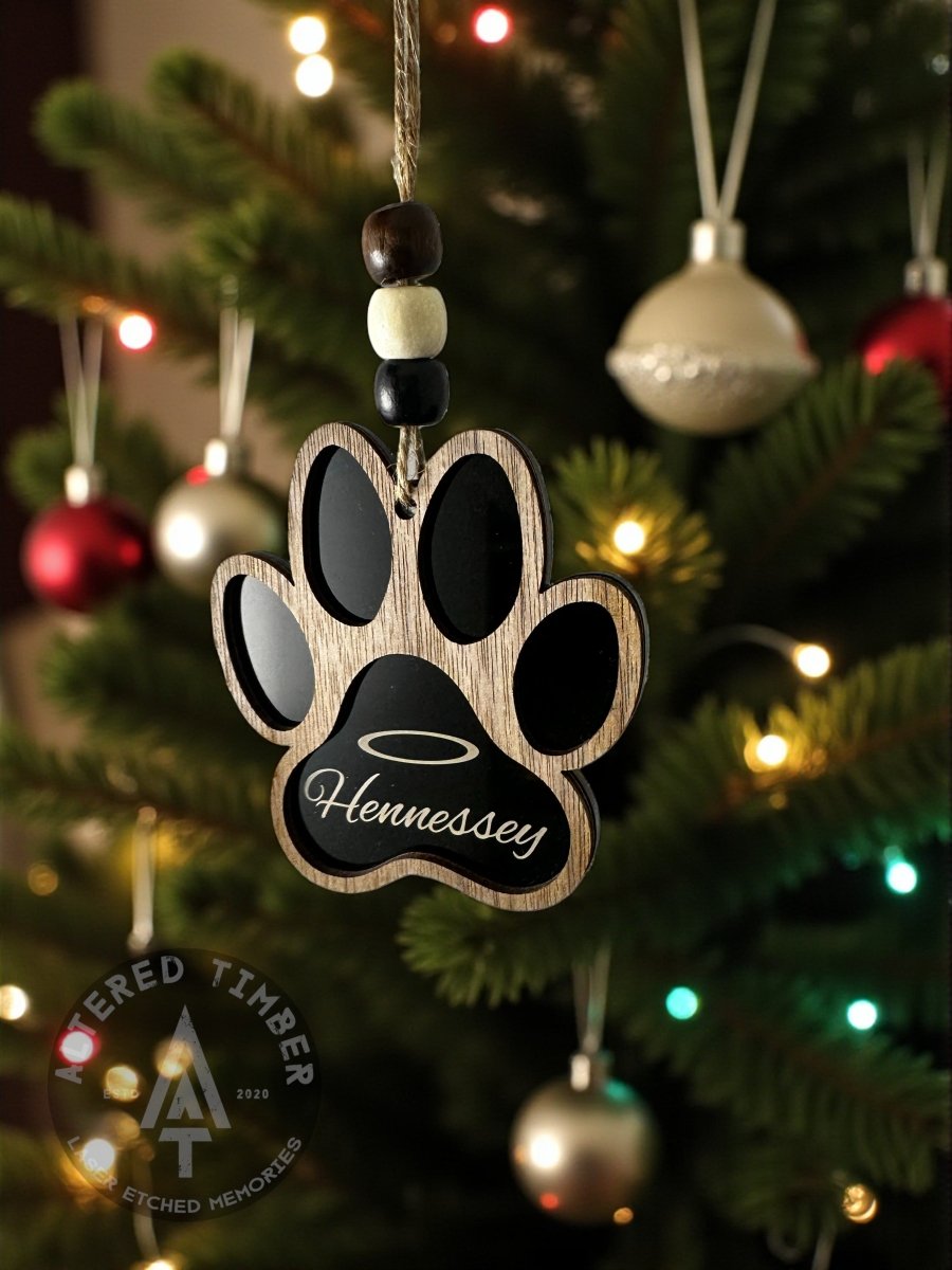 Personalized Paw Print Ornament - Altered Timber
