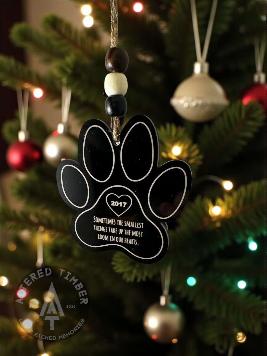 Personalized Paw Print Ornament - Altered Timber