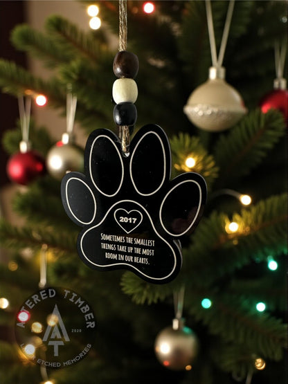 Personalized Paw Print Ornament - Altered Timber