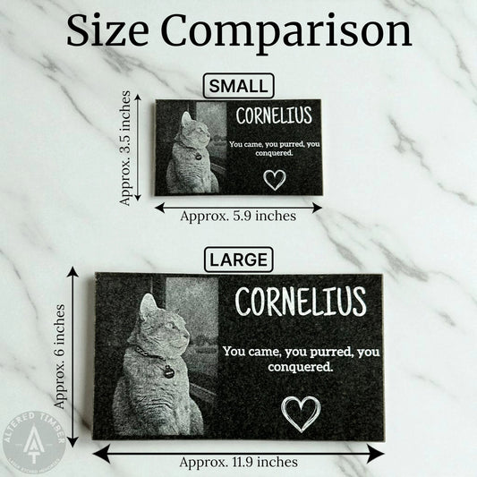 Small Granite Memorial with Personal Photo - Altered Timber